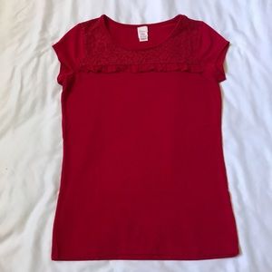 Xhilaration girls lace and ruffle top size XL
